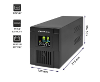 Qoltec UPS Line Interactive | Monolith | 2000VA | 1200W | LCD | USB - 1180152 - zdjęcie 2